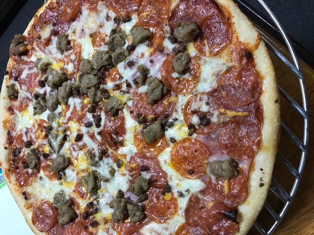 pepperoni and sausage pizza
