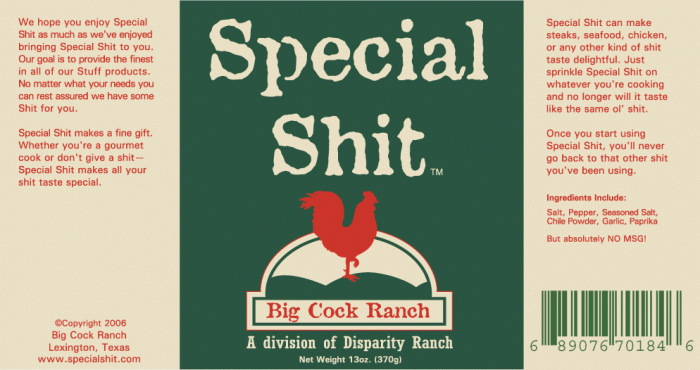 Special shit label
