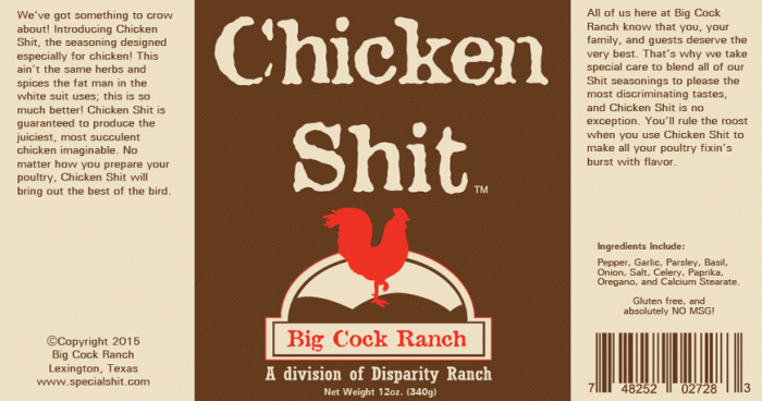 Chicken Shit label